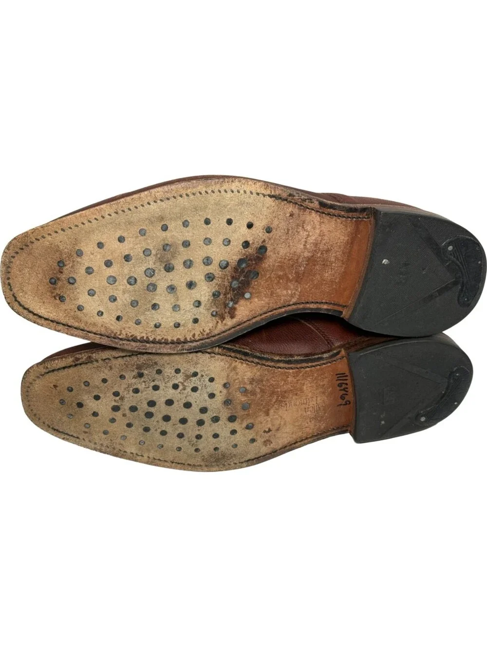 Allen Edmonds Jackson derby shoes Mens Calf Leather Sz US 9.5 D Chili Brown